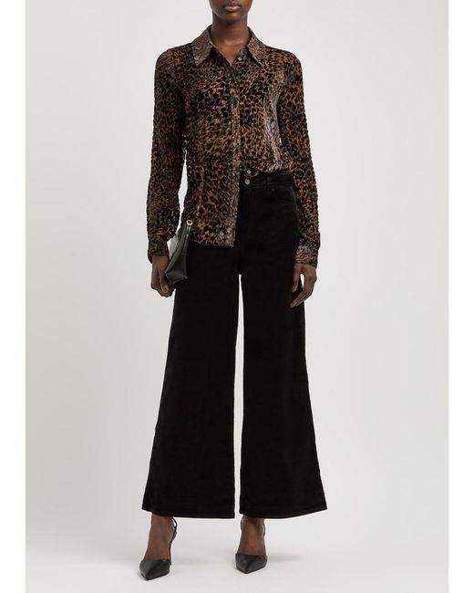 PAIGE Brown Desano Leopard Devoré Shirt