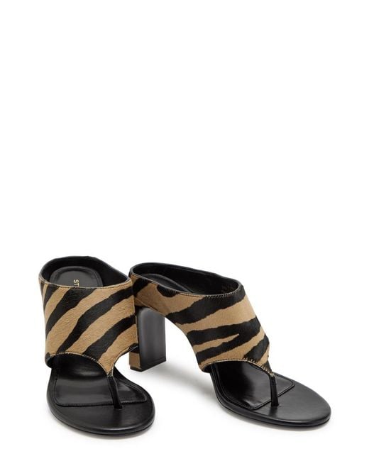 Stuart Weitzman Brown Babette 85 Zebra-Print Calf-Hair Sandals