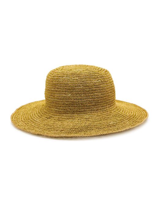 Sensi Studio Yellow Metallic Mouldable Straw Hat