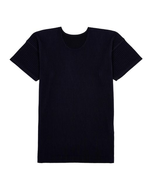 Homme Plissé Issey Miyake Blue Pleated Jersey T-Shirt for men