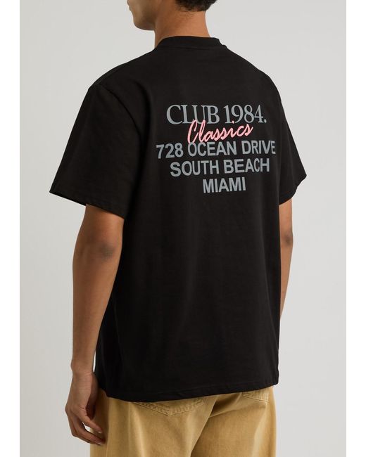 Club 1984 Black Vice City Printed Cotton T-Shirt for men