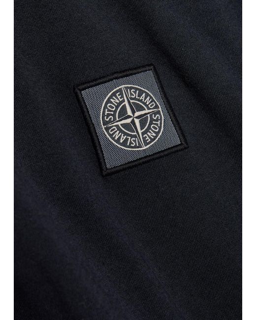 Stone Island Black Tonal Compass Logo Cotton T-Shirt for men