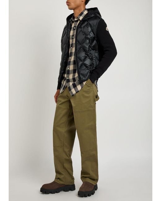 Moncler Black Close-Knit And Nylon Jacket for men