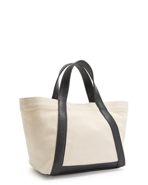 Anine Bing Natural Cara Small Canvas And Leather Tote