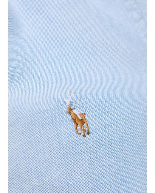 Polo Ralph Lauren Blue Logo-Embroidered Cotton Shirt
