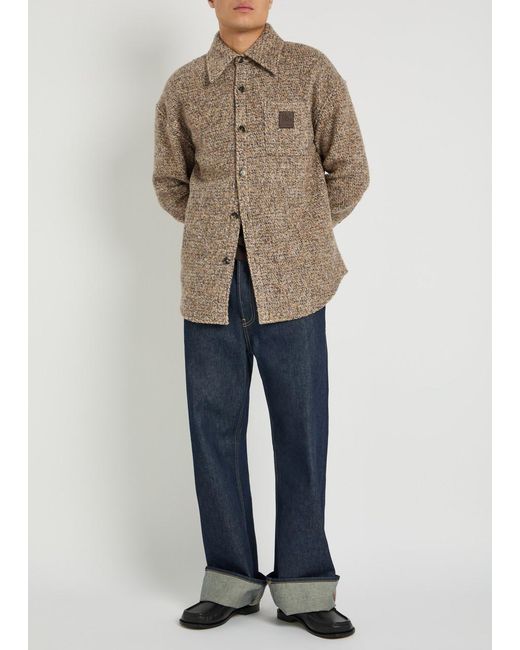 Loewe Natural Logo-Appliquéd Patterned Wool-Blend Jacket for men