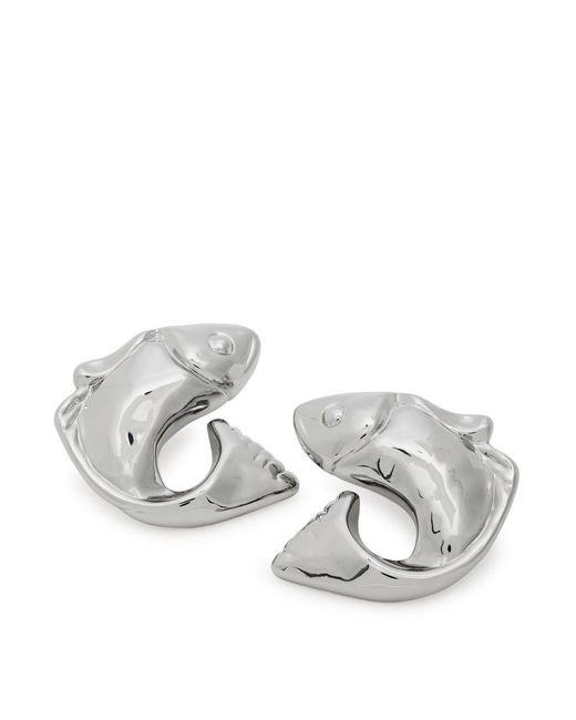 Jacquemus Metallic Les Boucles Poisson Fish Drop Earrings