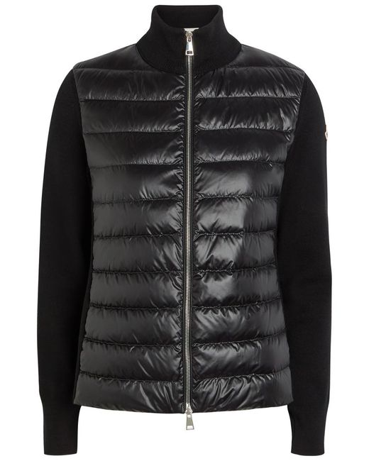 Moncler Black Padded Wool And Nylon Jacket