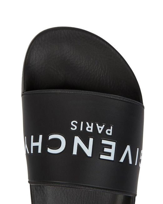 Givenchy Black Logo Rubber Sliders