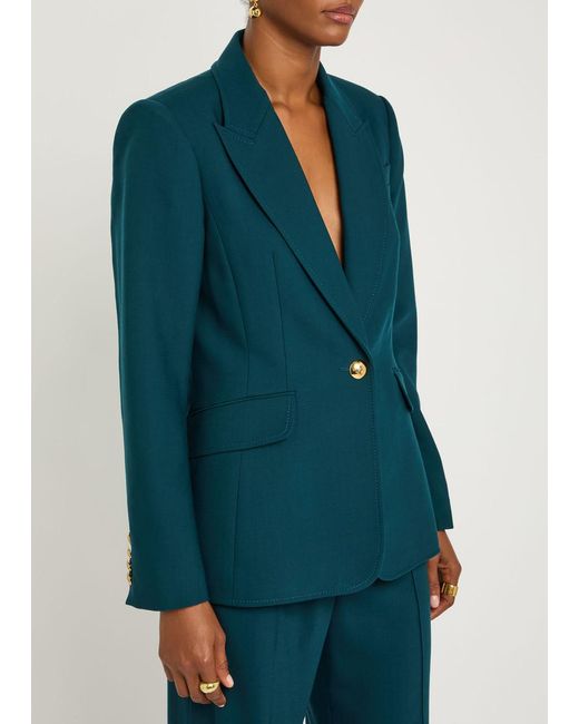 Zimmermann Green Rebellion Stretch-Wool Blazer
