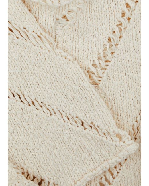 Free People Natural Hayley Open-knit Cotton Jumper