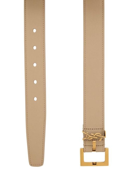 Saint Laurent Natural Logo Leather Belt