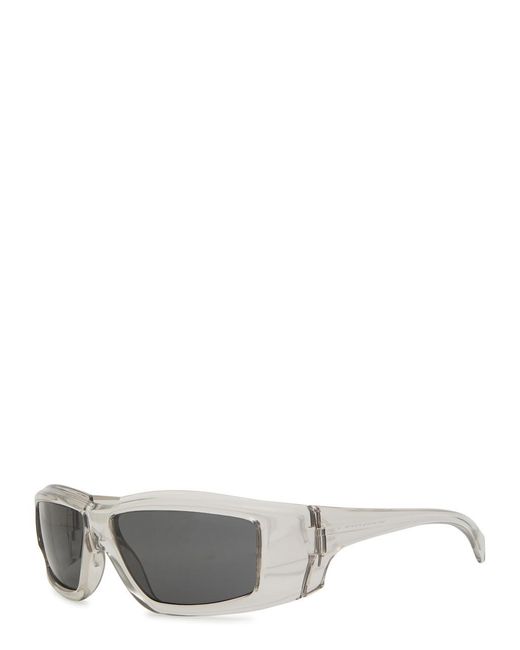Rick Owens Gray Rectangle-Frame Sunglasses