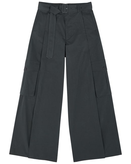 Dries Van Noten Gray Piers Wide-Leg Cotton Cargo Trousers for men