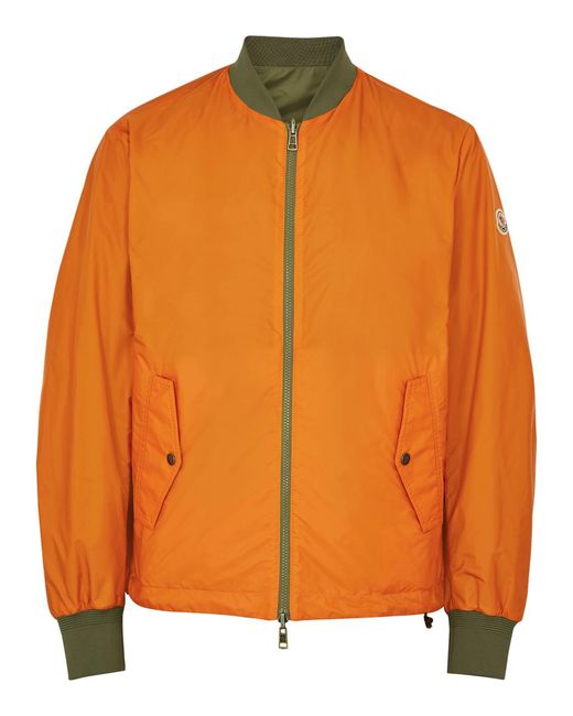 Moncler Orange Ouveze Reversible Shell Bomber Jacket for men