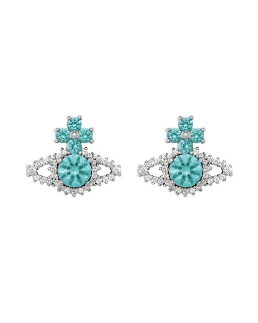 Vivienne Westwood Blue Valentina Crystal-Embellished Orb Stud Earrings