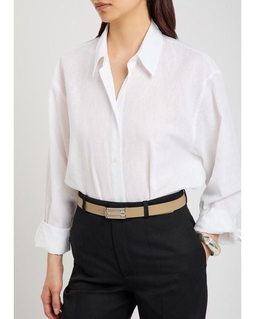 Victoria Beckham Natural Dorian Leather Belt