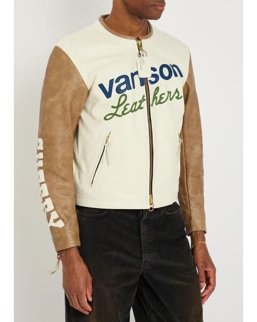 CHERRY LA Natural Vanson Leather Biker Jacket for men