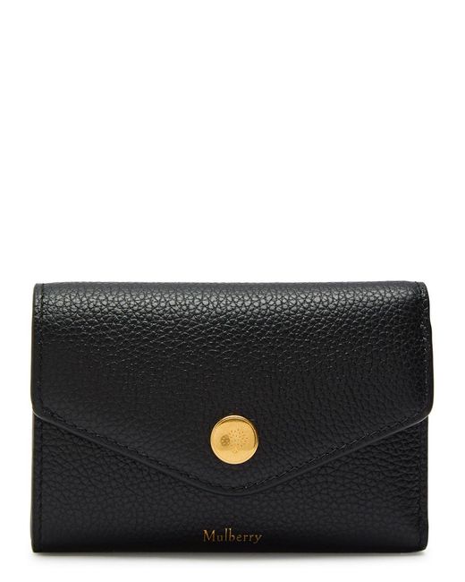 Mulberry Black Logo Grained Leather Wallet