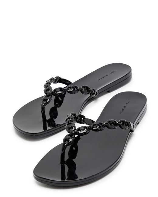 Tory Burch Black Gemini Jelly Sandals