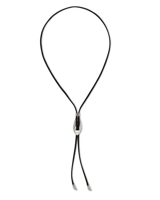 Lemaire Black Snake Bolo Tie Nappa Necklace