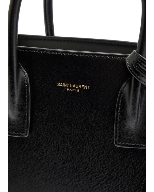 Saint Laurent Black Sac De Jour Mini Leather Top Handle Bag