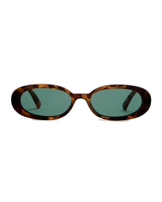 Le Specs Green Outta Love Oval-Frame Sunglasses