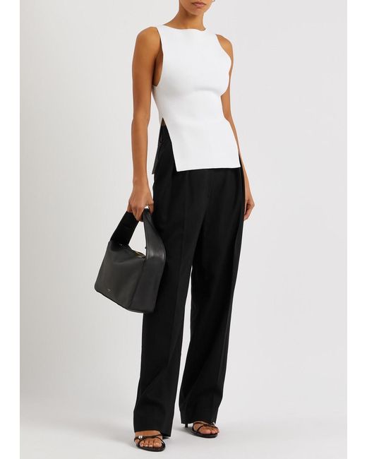 Khaite Black Cessie Wide-leg Trousers