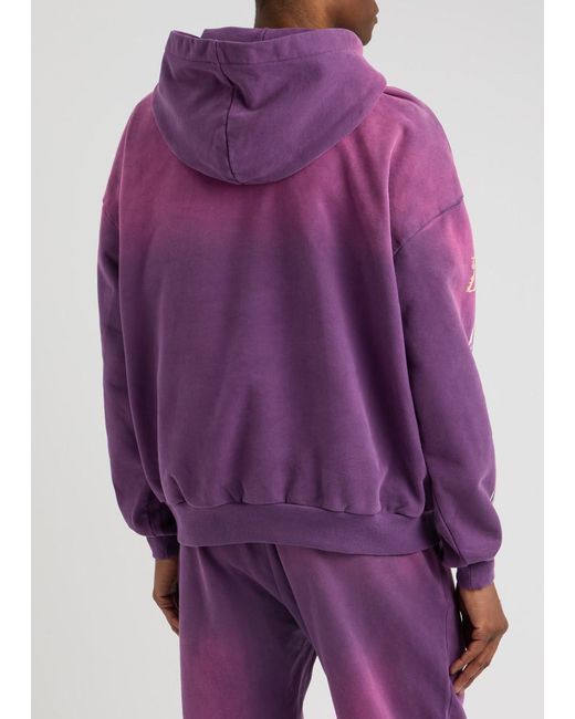 God Made Purple Retribution Printed Hooded Cotton Sweatshirt for men