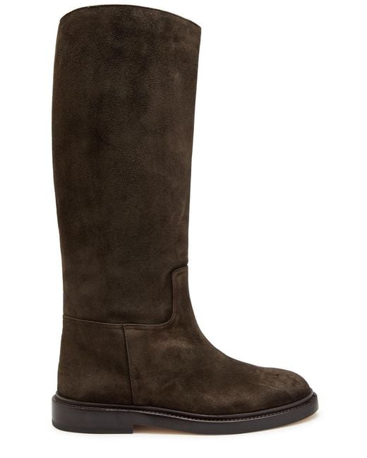 LEGRES Brown Suede Knee-High Boots