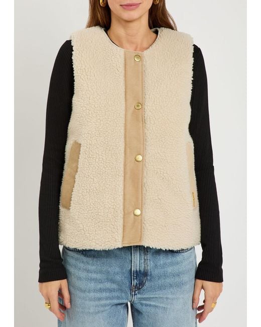 Barbour Natural Dulsie Corduroy-Trim Fleece Gilet