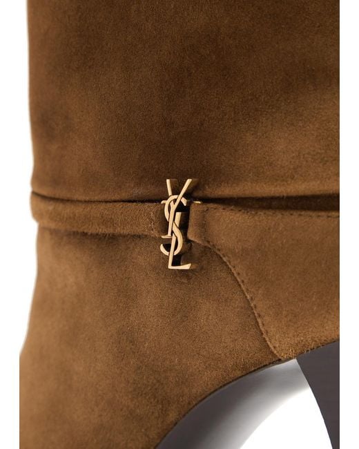 Saint Laurent Brown Niki 90 Suede Ankle Boot