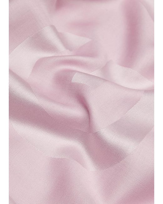 Givenchy Pink Logo-jacquard Silk-blend Scarf