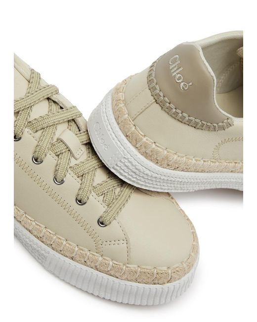 Chloé Natural Telma Panelled Leather Sneakers