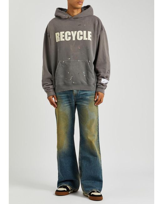 GALLERY DEPT. 90s Recycle Hooded Cotton Sweatshirt in Gray GALLERY DEPT. 90s Recycle Hooded Cotton Sweatshirt in Gray