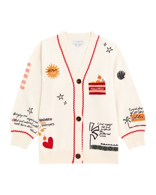 Never Fully Dressed Pink Poema Martha Embroidered Knit Cardigan