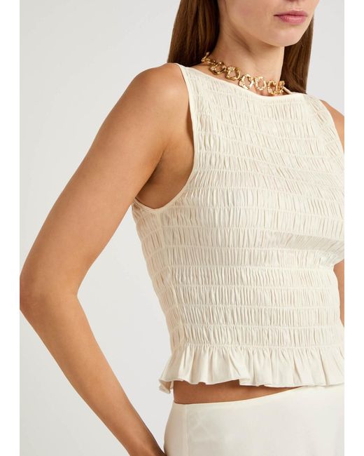Reformation White Laguna Stretch-Cotton Top And Midi Skirt Set