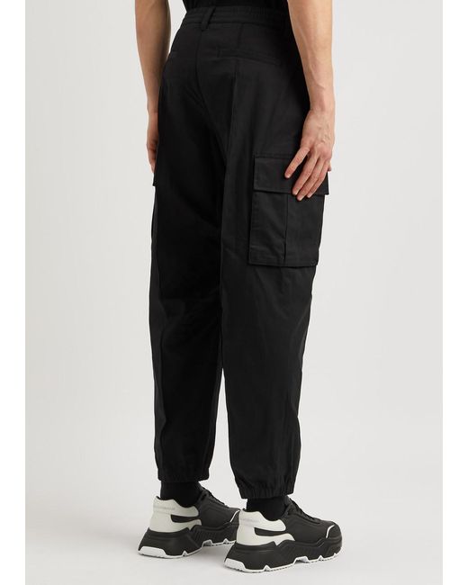 Versace Black Cotton-poplin Cargo Trousers for men