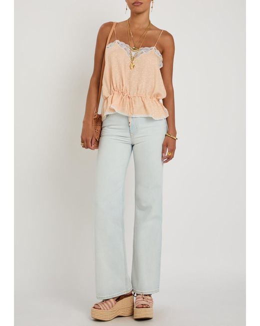 Chloé White Embroidered Flared-Leg Jeans