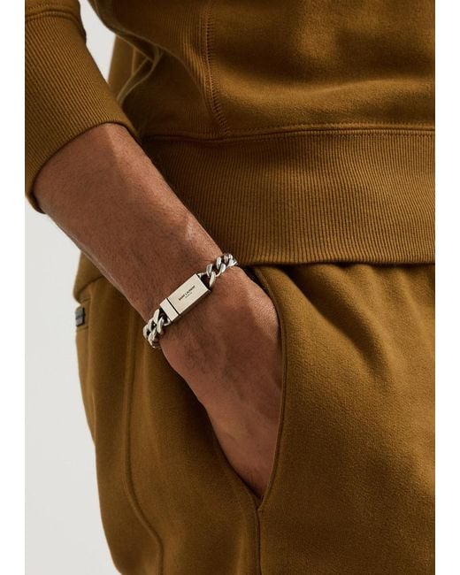 Saint Laurent Metallic Chain Bracelet for men