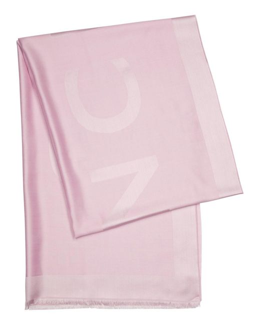 Givenchy Pink Logo-jacquard Silk-blend Scarf