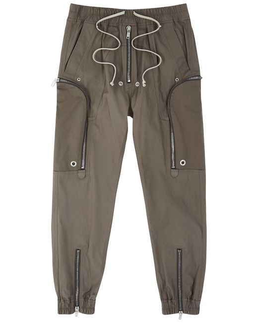 Rick Owens Gray Bauhaus Stretch-cotton Cargo Trousers for men
