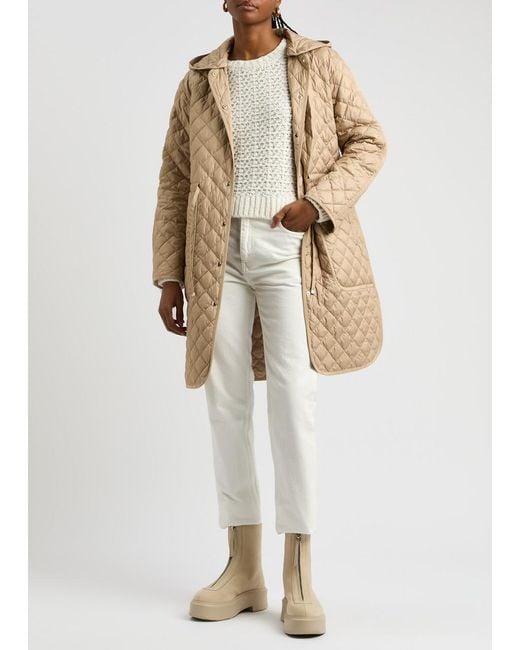 Moncler White Logo Bouclé-Knit Cotton-Blend Jumper