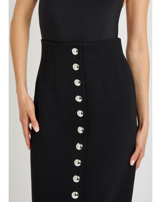 Khaite Black Brynlee Crepe Maxi Pencil Skirt