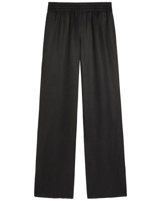 Anine Bing Black Soto Wide-Leg Trousers