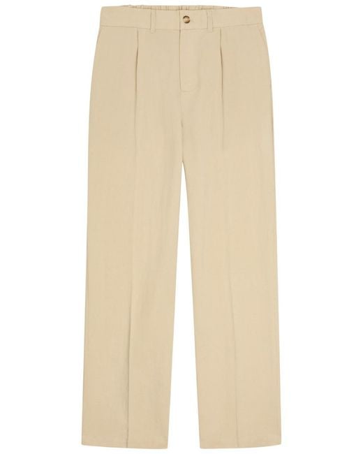 Raith Natural Helio Pleated Straight-Leg Woven Trousers for men