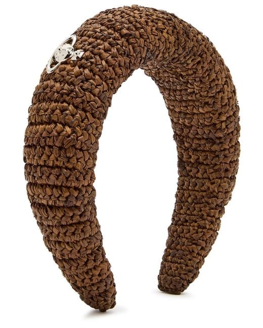 Vivienne Westwood Brown Orb Raffia Headband
