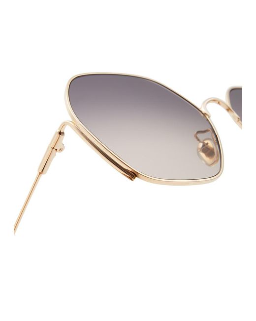 Chloé Metallic Chloe Hexagonal-frame Sunglasses
