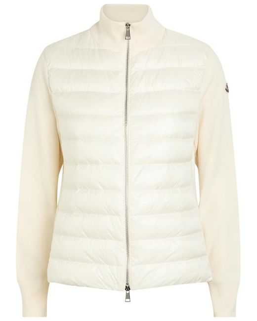 Moncler Natural Padded Wool And Nylon Jacket