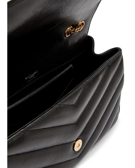Saint Laurent Black Loulou Medium Quilted Leather Shoulder Bag